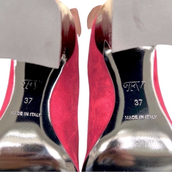 Fabrizio Viti *NIB* Farrah Suede Knee High Boots Brown & Bordeaux Sz 37 (6.5) - Picture 10 of 16